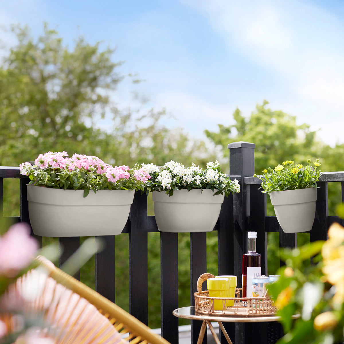- Balkonkasten vibia campana easy hanger large seidenweiß - Pflanzgefäße und Blumenkästen