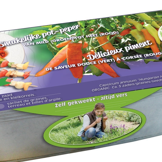 Paprika ‘Hungarian Hot Wax’ Bio mit Zink-Pflanzgefäß - Bakker