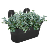  - Elho Balkonkasten Green Basics Easy Hänger, groß oval schwarz - Pflanzgefäße und Blumenkästen