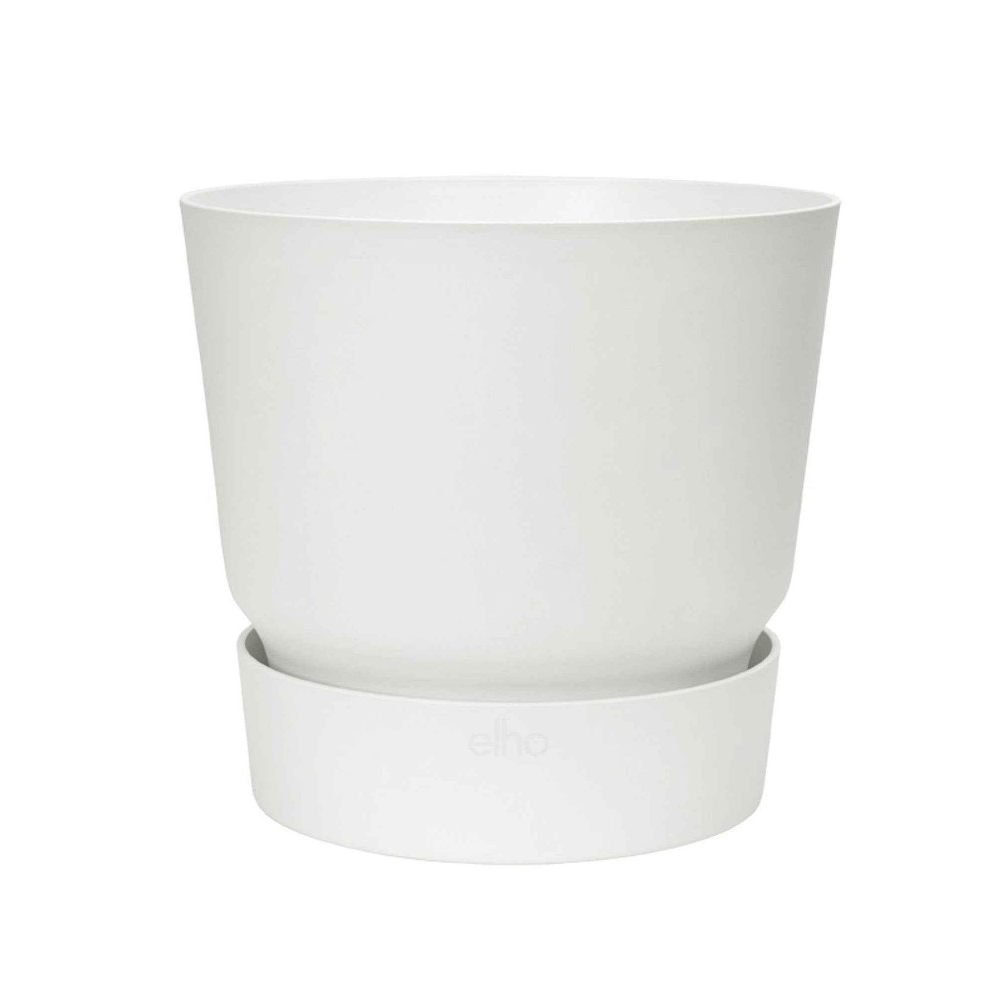  - Elho Greenville-Blumentopf, rund, weiß - Pflanzgefäß Outdoor - Pflanzgefäße und Blumenkästen