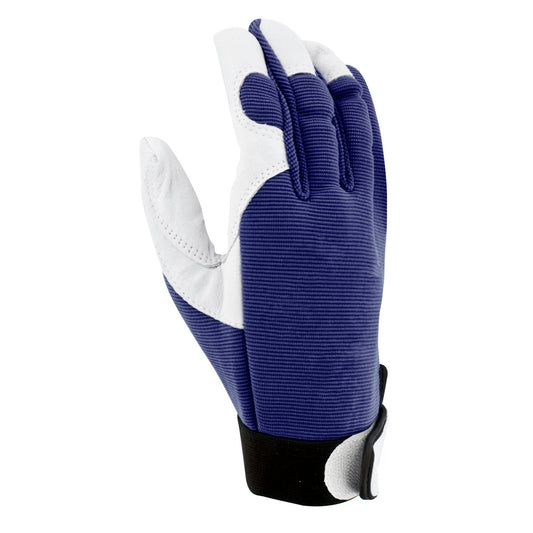 Leder-Gartenhandschuhe marineblau - Bakker