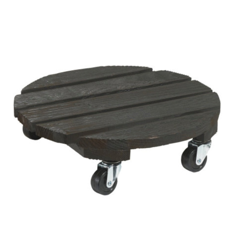 Untersetzer und Bodenschützer - Pflanzenroller aus Holz - 