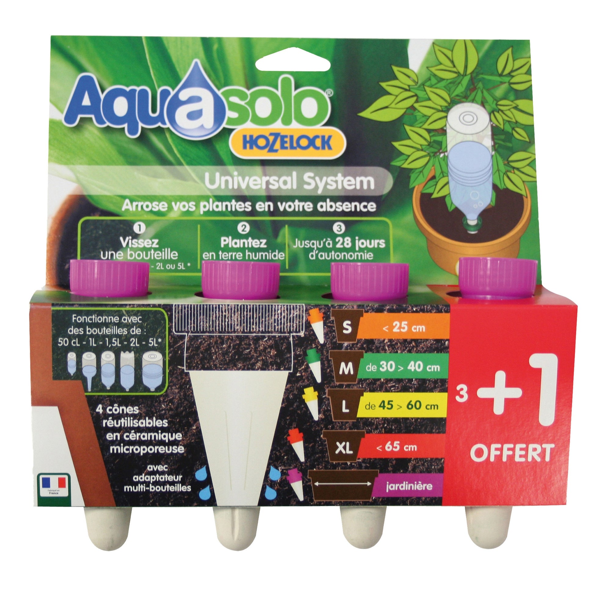 Bewässerungskegel Aquasolo für Balkonkästen lila (x4) - Bakker