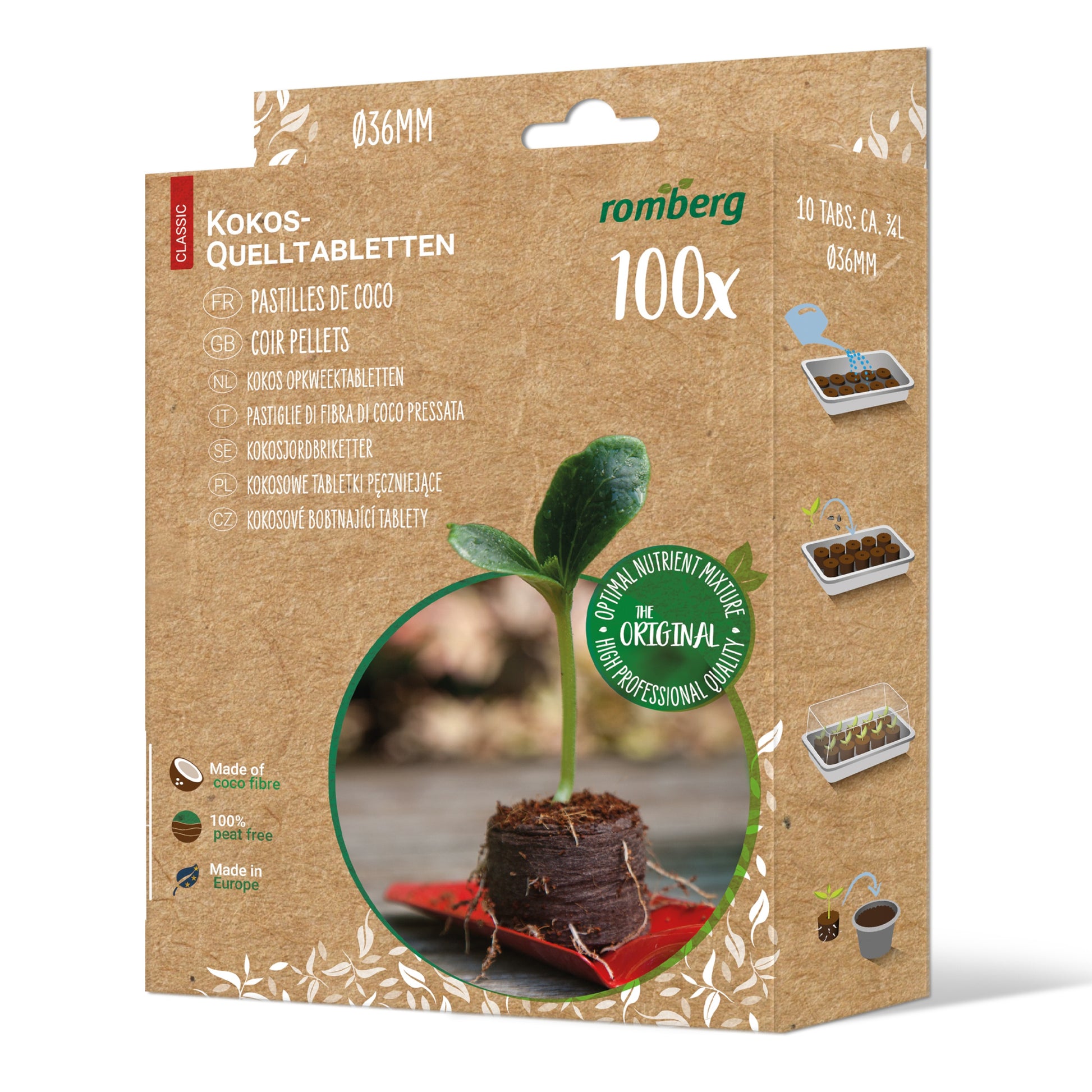 Mini-Gewächshaus-Set + Kokos-Quelltabs (x100) - Kit mini serre + 100 pastilles en coco deshydraté - Bakker